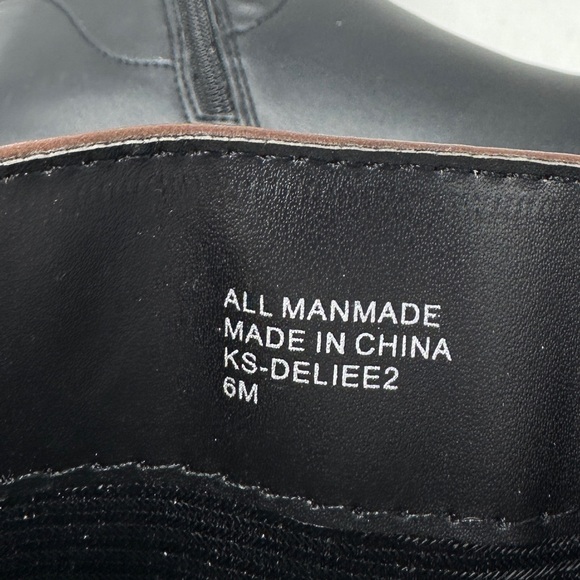 Karen Scott Deliee 2 Round Toe Knee High Riding Boots Black Cognac Women 6 M NIB - Picture 5 of 7